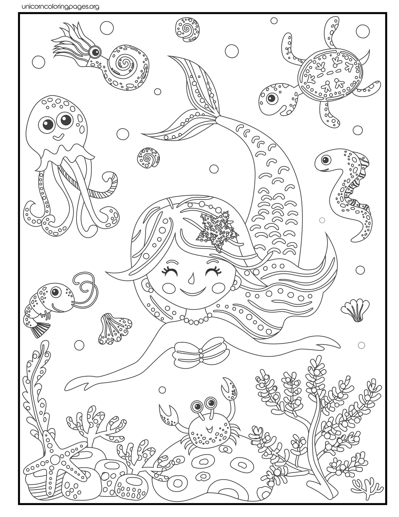 Mermaid Coloring Pages Printable