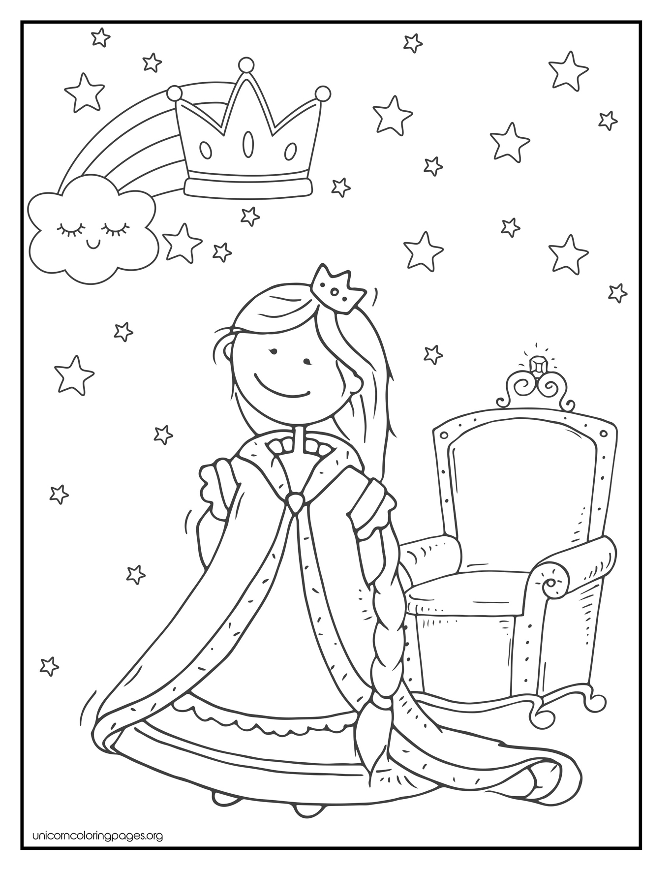 Easy Princess Coloring Pages