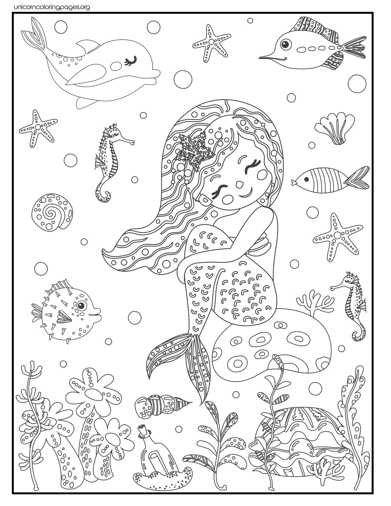 Mermaid Coloring Pages Free